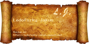 Ledofszky Jakus névjegykártya